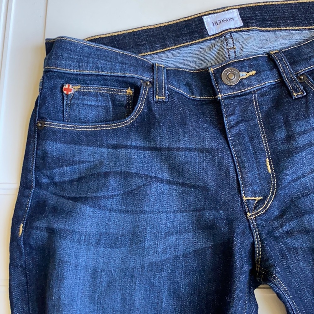 HUDSON Krista Super Skinny Jean Distressed Dark Wash 28 - Picture 5 of 9